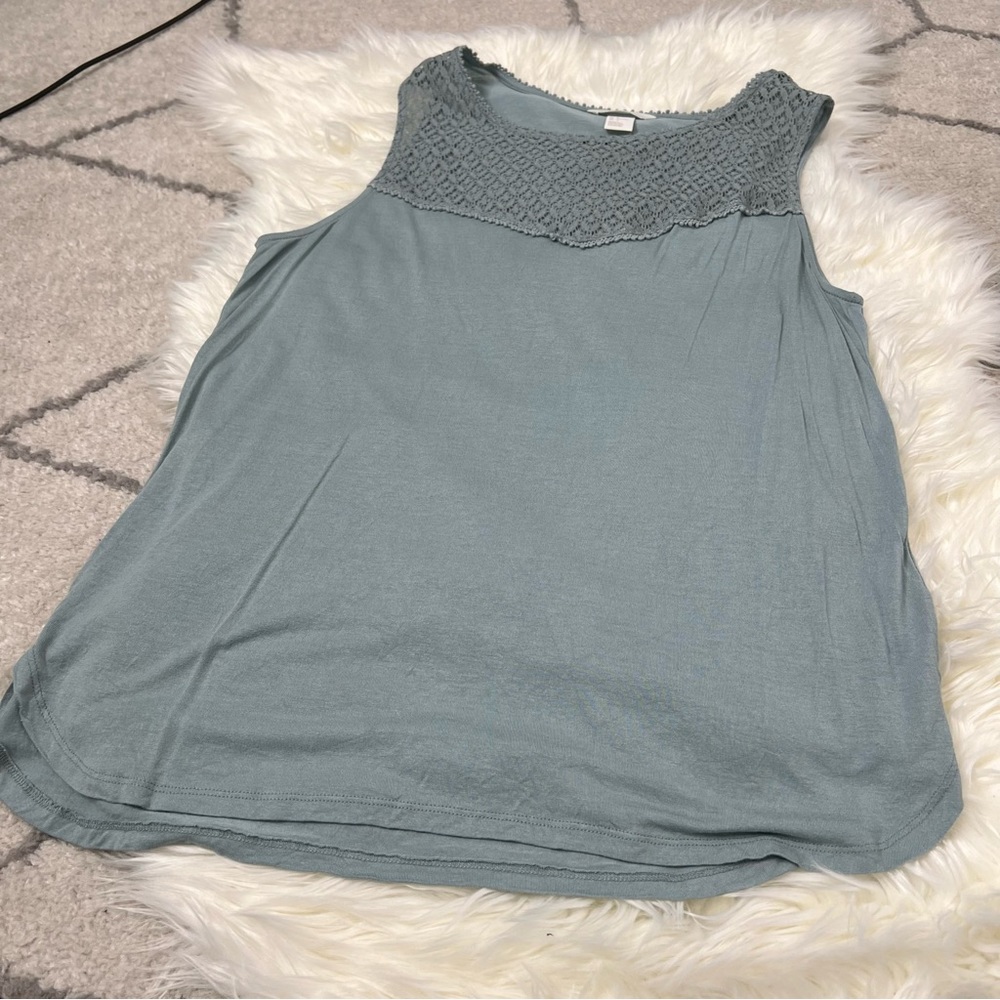 H&M Dusty Blue Lace Tank Top L